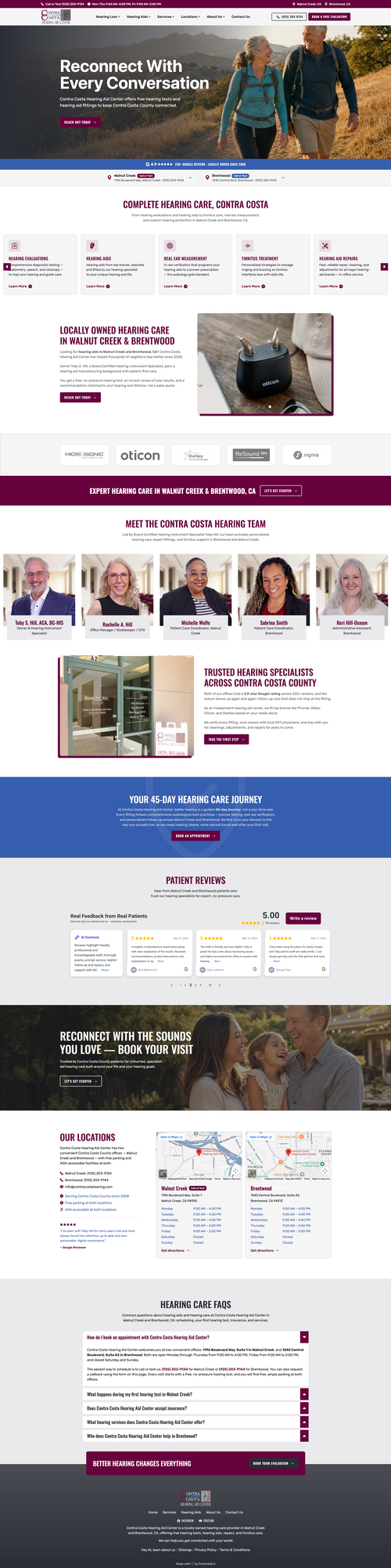 Contra Costa Hearing Aid Center website